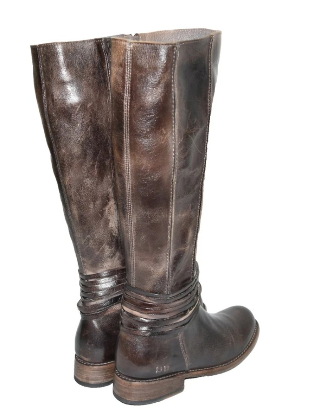 New Bed Stu Weymouth Knee High Boot Testa Moro Dip Dye Brown Leather Size 6 DD19 - Picture 4 of 7